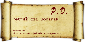 Petróczi Dominik névjegykártya