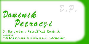 dominik petroczi business card